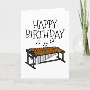 Tarjeta De Agradecimiento Marimba Birthday Card Percussionist Musisist