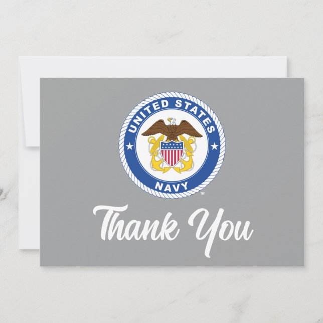 Tarjeta De Agradecimiento Marina de Estados Unidos | Oficial Escudo (Anverso)