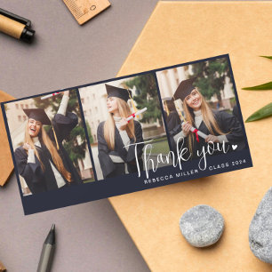 Tarjeta De Agradecimiento Marina Moderna Y Elegante Gracias 3 Graduación De 