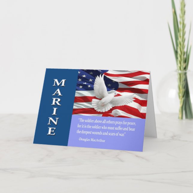 Tarjeta De Agradecimiento Marine Thank You MacArthur Quote Card (Anverso)