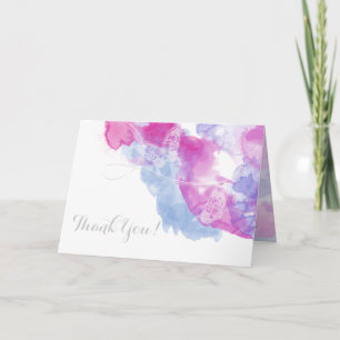 Tarjeta De Agradecimiento Mariposa acuarela Frambuesa Bliss Gracias