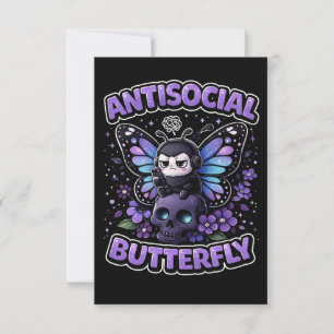 Tarjeta De Agradecimiento Mariposa Antisocial
