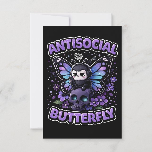Tarjeta De Agradecimiento Mariposa Antisocial (Anverso)