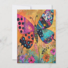 Tarjeta De Agradecimiento Mariposa arcoiris pradera arte toga bolsa