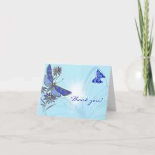 Tarjeta De Agradecimiento Mariposa Azul