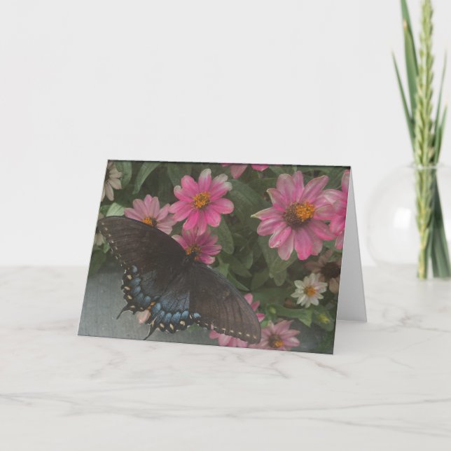 Tarjeta De Agradecimiento mariposa azul (Anverso)