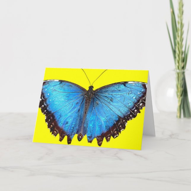 Tarjeta De Agradecimiento Mariposa azul (Anverso)