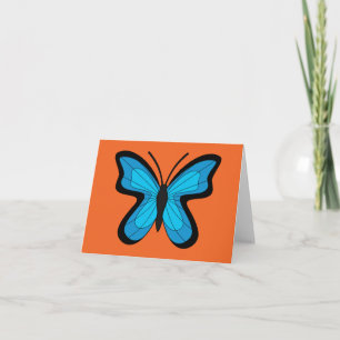 Tarjeta De Agradecimiento Mariposa Azul Agregar Texto