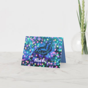 Tarjeta De Agradecimiento Mariposa azul mágica