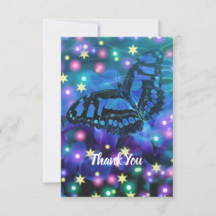 Tarjeta De Agradecimiento Mariposa azul mágica