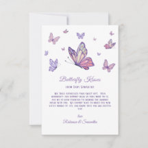 Mariposa besa Baby Shower morado