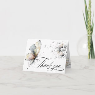 Tarjeta De Agradecimiento Mariposa elegante y pasteles de pelusa de diente d
