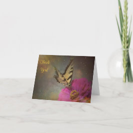 Tarjeta De Agradecimiento Mariposa En El Jardín