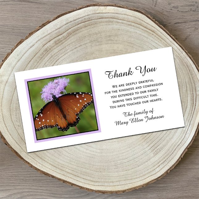 Tarjeta De Agradecimiento Mariposa en la solidaridad de las flores Gracias (Subido por el creador)