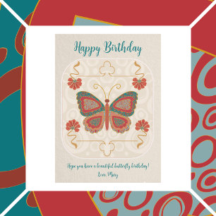 Tarjeta De Agradecimiento Mariposa en Resumen Cloisonne