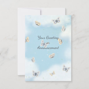 Tarjeta De Agradecimiento Mariposa enjambre en Personalizado Dreamy Blue Sky