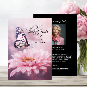 Tarjeta De Agradecimiento Mariposa Flor de Margarita Rosa Simpatía Funeral