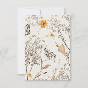 Tarjeta De Agradecimiento Mariposa floral de otoño