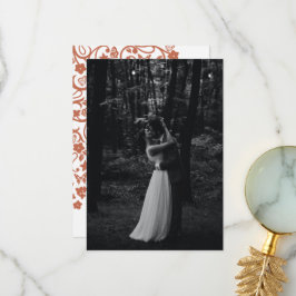 Tarjeta De Agradecimiento Mariposa floral Jardín Terracotta Boda Foto