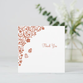 Tarjeta De Agradecimiento Mariposa floral Jardín Terracotta Plaza Boda