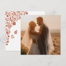 Tarjeta De Agradecimiento Mariposa floral Jardín Terracotta Plaza Foto