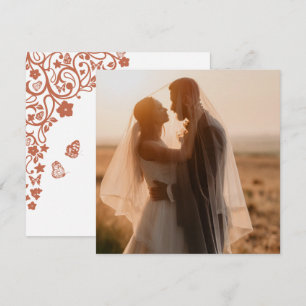 Tarjeta De Agradecimiento Mariposa floral Jardín Terracotta Plaza Foto