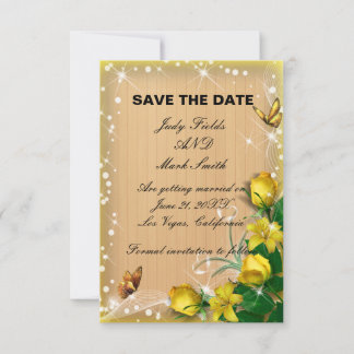 Tarjeta De Agradecimiento Mariposa Floral Rustica Amarilla Guardar La Tarjet