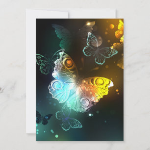 Tarjeta De Agradecimiento Mariposa luminosa y mariposas nocturnas