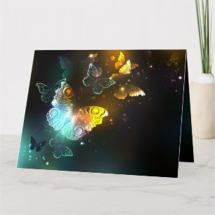Tarjeta De Agradecimiento Mariposa luminosa y mariposas nocturnas
