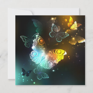 Tarjeta De Agradecimiento Mariposa luminosa y mariposas nocturnas