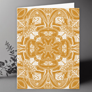 Tarjeta De Agradecimiento Mariposa monarca Mandala Art Blank