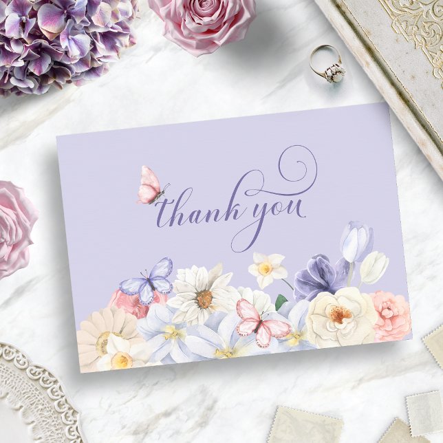 Tarjeta De Agradecimiento Mariposa morada (Purple Butterfly Thank You Card
)