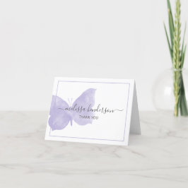 Tarjeta De Agradecimiento Mariposa morada acuarela