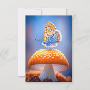 Tarjeta De Agradecimiento Mariposa Mushroom Tranquilidad Naturaleza Tranquil
