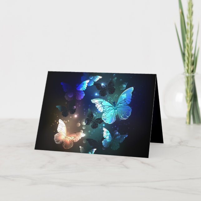 Tarjeta De Agradecimiento Mariposa nocturna fluida (Anverso)
