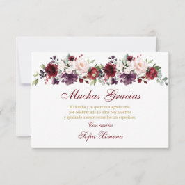 Tarjeta De Agradecimiento Mariposa Roja Quinceañera