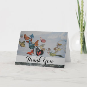 Tarjeta De Agradecimiento Mariposa y hadas mariposas reina