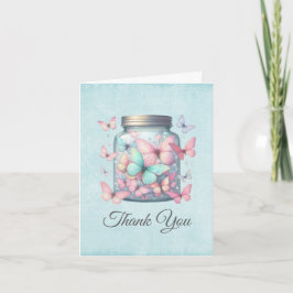 Tarjeta De Agradecimiento Mariposas Caprichosas en un Tarro