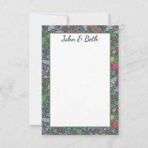 Tarjeta De Agradecimiento Mariposas de Berries Vintage Marigold Carnations