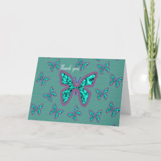 Tarjeta De Agradecimiento Mariposas de vidrio acuático