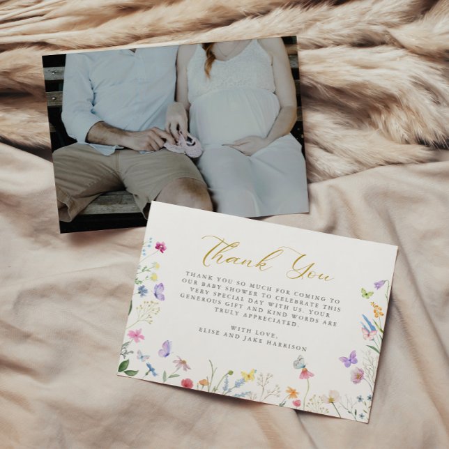 Tarjeta De Agradecimiento Mariposas Encantadas Libros Florales Para Bebé (Subido por el creador)