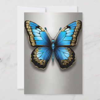 Tarjeta De Agradecimiento Mariposas encantadas: Sueños metálicos en textura