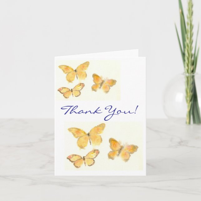 Tarjeta De Agradecimiento Mariposas 'Gracias a Notecard' (Anverso)