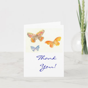 Tarjeta De Agradecimiento Mariposas Gracias Notecard