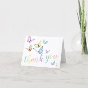 Tarjeta De Agradecimiento Mariposas Lindas Gracias
