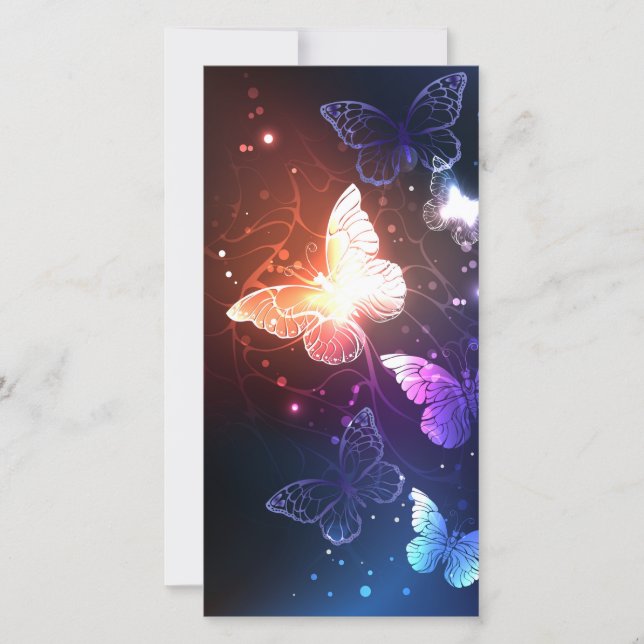 Tarjeta De Agradecimiento Mariposas nocturnas brillantes (Anverso)