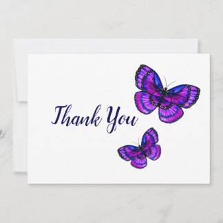 Tarjeta De Agradecimiento Mariposas púrpuras