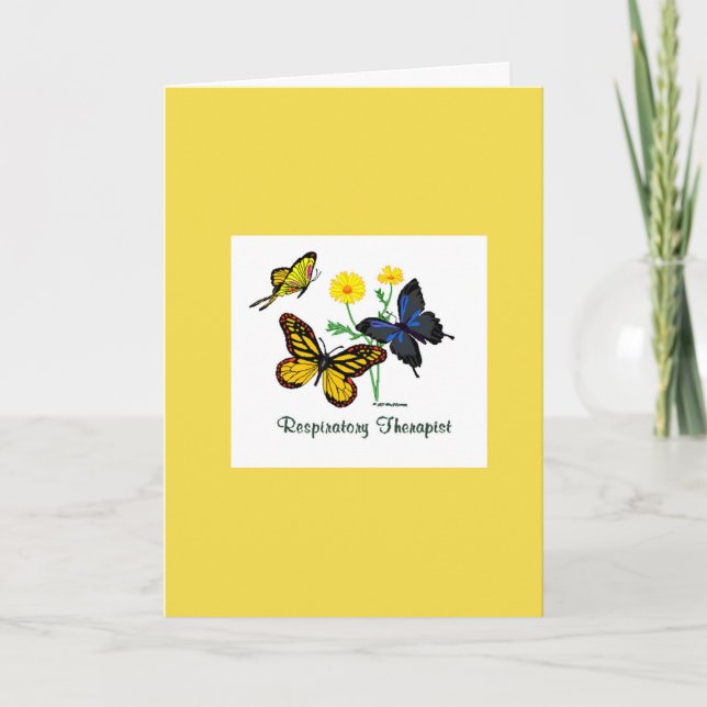 Tarjeta De Agradecimiento Mariposas Terapéuticas Respiratorias Gracias (Anverso)