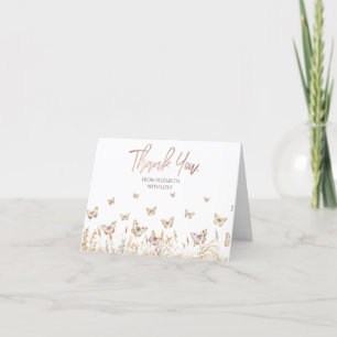 Tarjeta De Agradecimiento Mariposas Watercolor Meadow