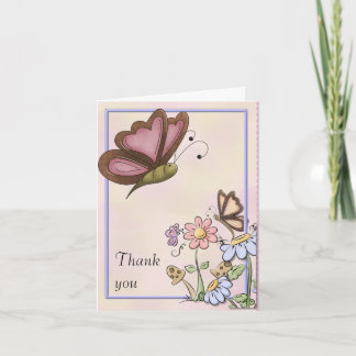 Tarjeta De Agradecimiento Mariposas y flores gracias